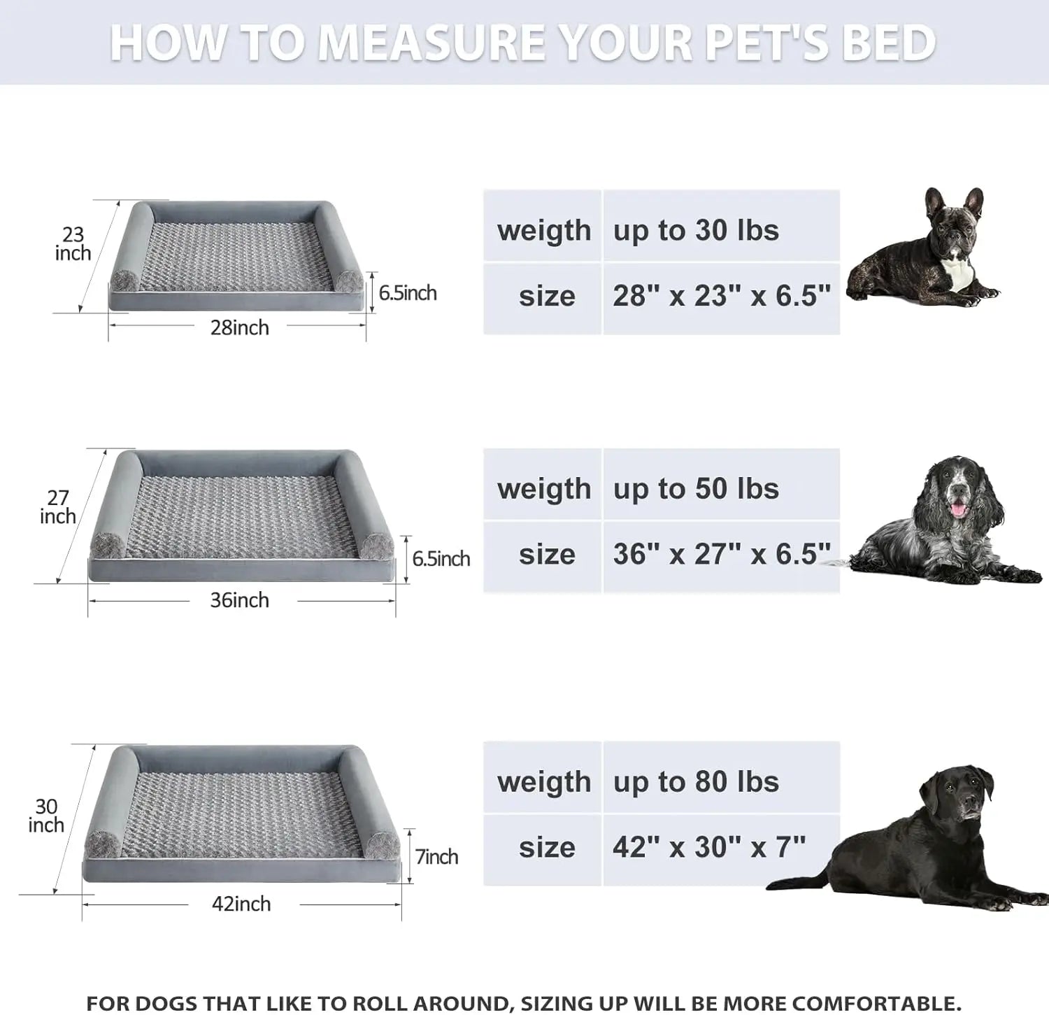 Summervibes BFPETHOME Orthopedic Self-Warming Calming Dog Bed for Medium-Large Dogs, Waterproof Couch Pet Bed with Removable Washable Cover