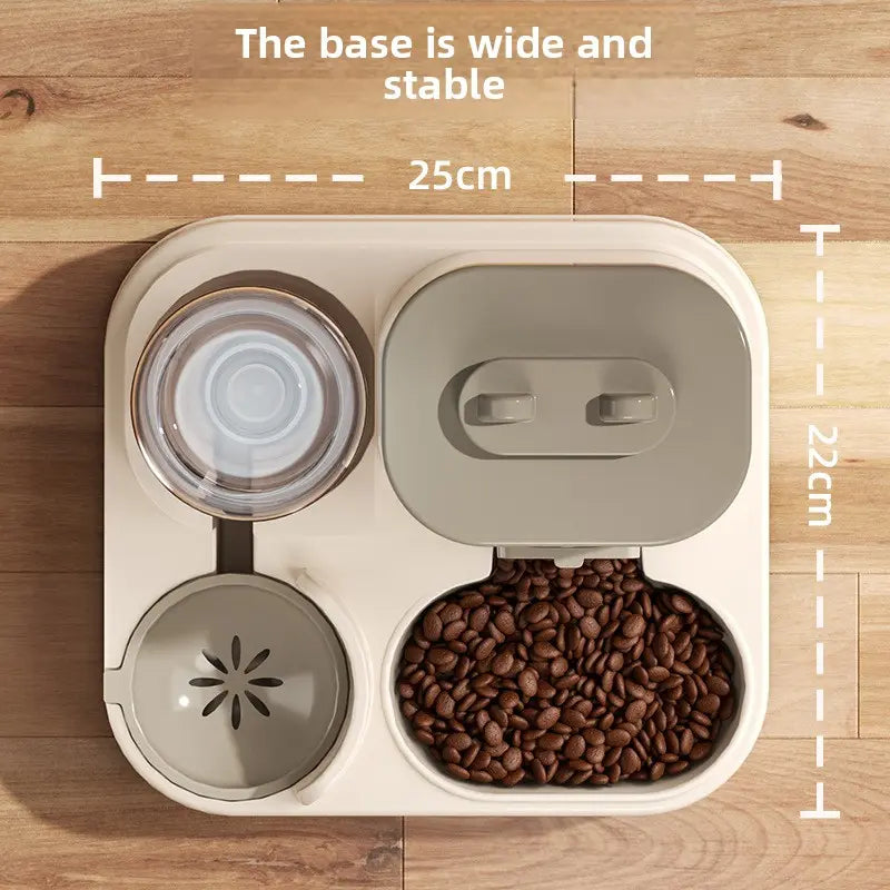 Automatic Cat Feeder and Water Dispenser Combo - Gravity Operated, Durable Plastic Design, Ideal for Cats, User-Friendly Pet Supplies