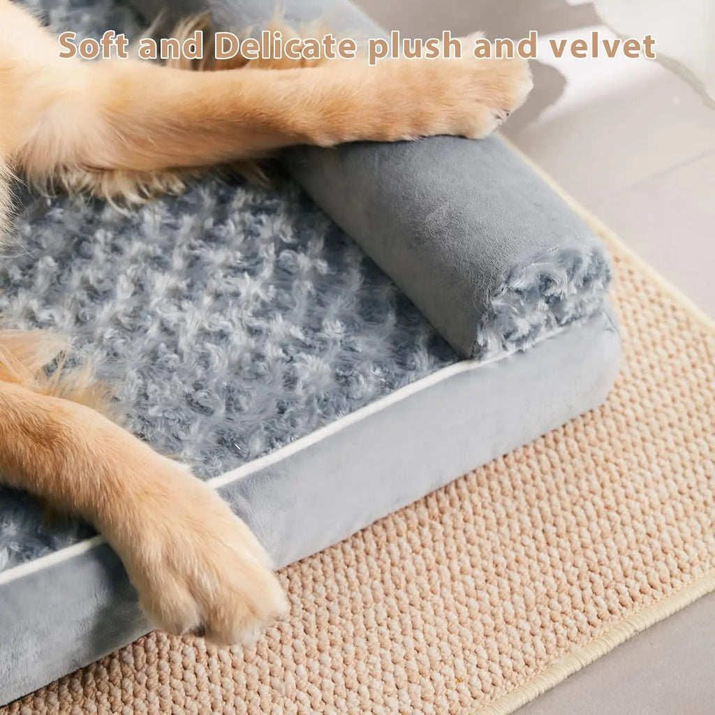 Summervibes BFPETHOME Orthopedic Self-Warming Calming Dog Bed for Medium-Large Dogs, Waterproof Couch Pet Bed with Removable Washable Cover